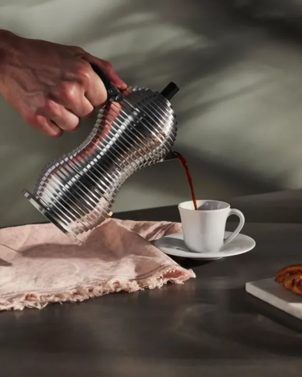 Alessi Pulcina espressobryggare för induktion, 3 koppar, aluminium - svart