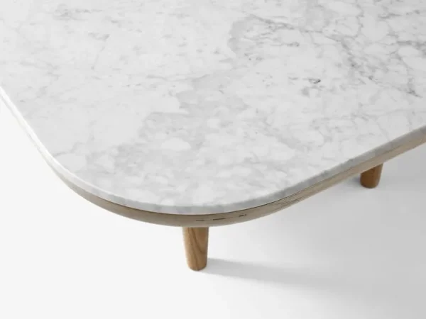 &Tradition Fly SC5 soffbord, vitoljad ek - vit Carrara-marmor