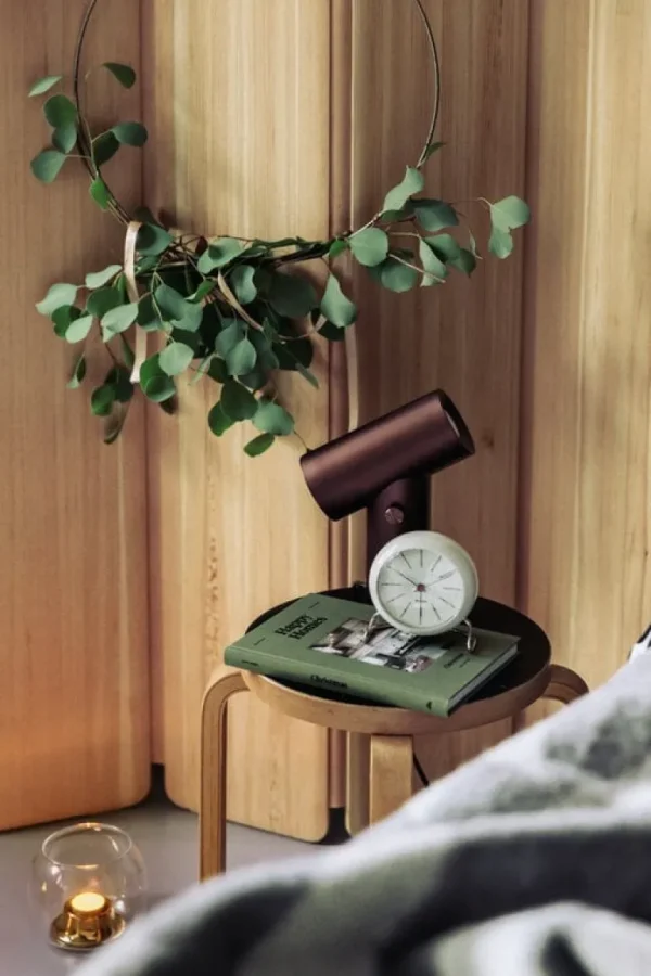 Arne Jacobsen AJ Bankers bordsklocka med alarm, vit