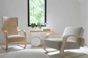 Artek Aalto Armchair 400 ”Tank”, björk - cream/pearl Nubia 02
