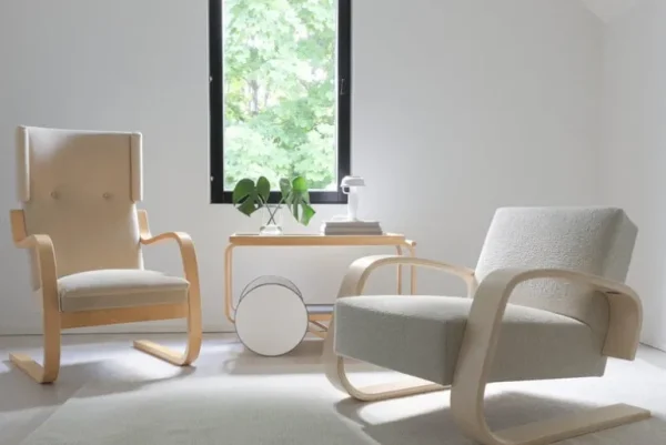 Artek Aalto Armchair 400 ”Tank”, björk - cream/pearl Nubia 02