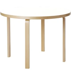 Artek Aalto bord 90A, björk - vitt laminat