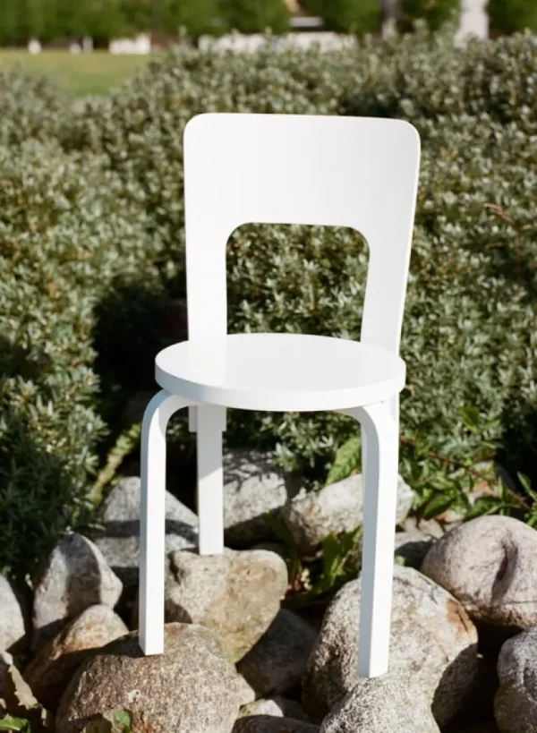 Artek Aalto Chair 66, vitlackad