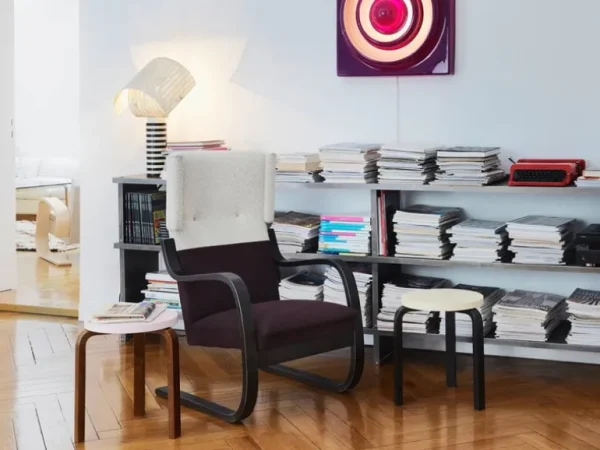 Artek Aalto fåtölj 401, björk - svart Hallingdal 190