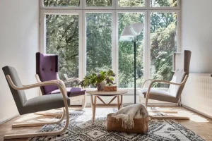 Artek Aalto fåtölj 401, björk - svart Hallingdal 190