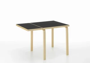 Artek Aalto klaffbord DL81C, björk - svart linoleum