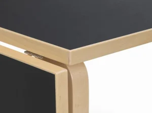 Artek Aalto klaffbord DL81C, björk - svart linoleum