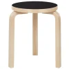 Artek Aalto pall 60, svart linoleum