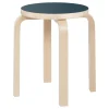 Artek Aalto pall E60, rökblått linoleum - valnöt