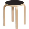 Artek Aalto pall E60, svart linoleum