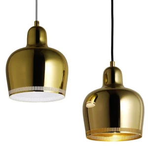 Artek Aalto pendellampa A330S ”Golden Bell Savoy”, mässing