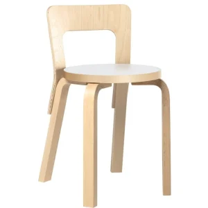 Artek Aalto stol 65, björk - vit laminat