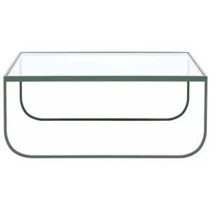 Asplund Tati soffbord, 90 cm, högt, kakigrön - transparent glas