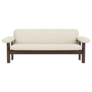 Audo Copenhagen Brasilia soffa, 2-sits, mörkbetsad ek - Baru vit 0200