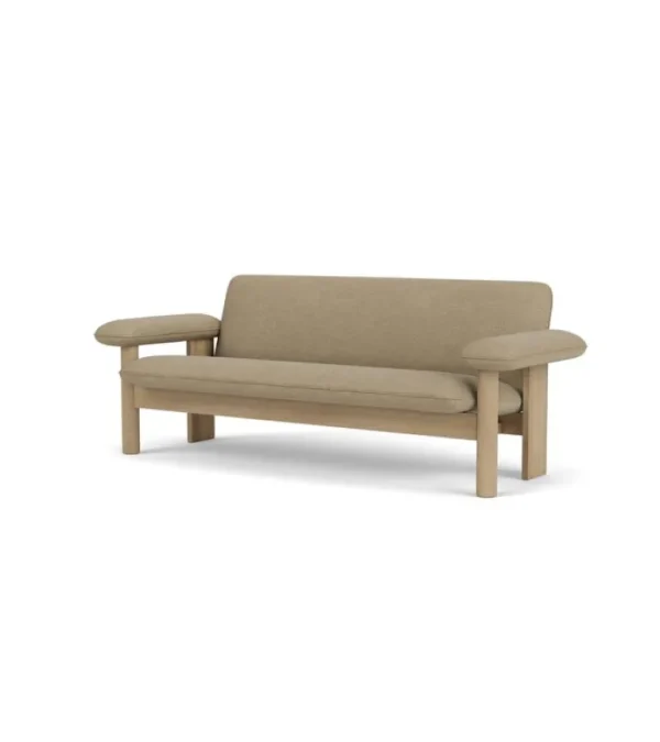 Audo Copenhagen Brasilia soffa, 2-sits, mörkbetsad ek - Bouclé 02