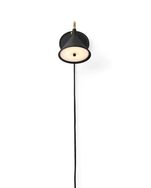 Audo Copenhagen Cast Sconce vägglampa med diffusor, dimbar, svart - mässing