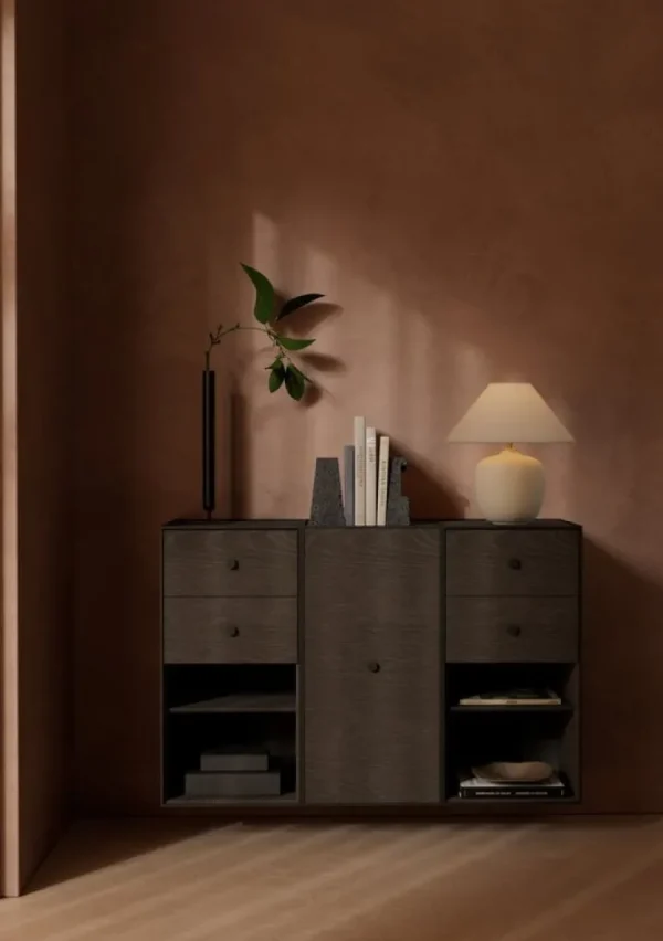 Audo Copenhagen Frame 70 med hylla, 2 lådor, rökt ek