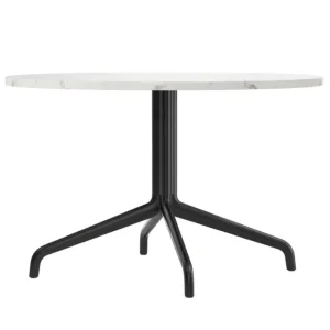Audo Copenhagen Harbour Column soffbord, 80 cm, svart bas - Eztremoz-marmor