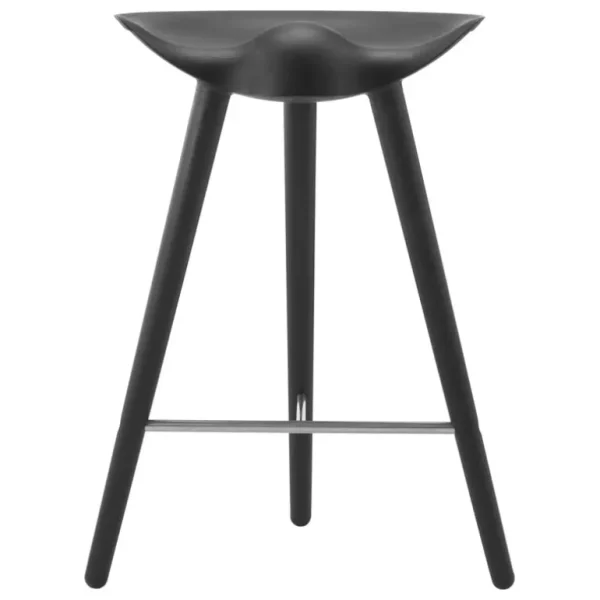 Audo Copenhagen ML42 barstol, 69 cm, svartbetsad bok - rostfritt stål