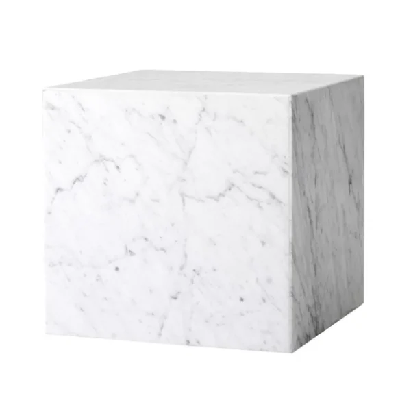 Audo Copenhagen Plinth bord, kub, vit Carrara-marmor