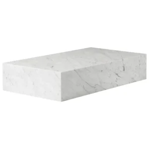 Audo Copenhagen Plinth Grand bord, vit Carrara marmor