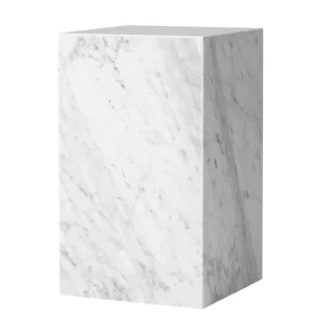 Audo Copenhagen Plinth högt bord, vit Carrara-marmor