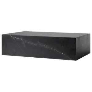 Audo Copenhagen Plinth lågt bord, svart Marquina-marmor