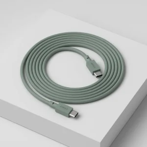 Avolt Cable 1 USB-C till USB-C-laddningskabel, 2 m, ekgrön