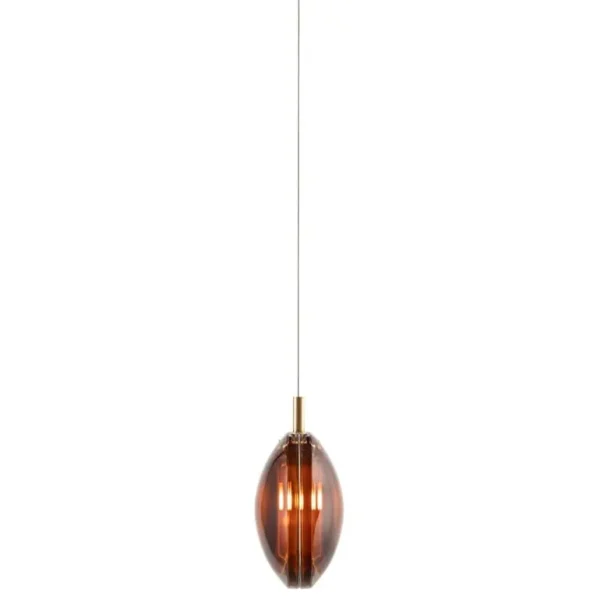 Bomma Lens Single pendel, amber - guld