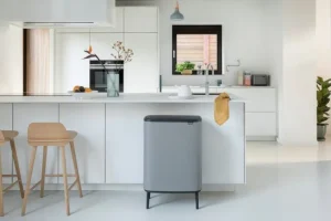 Brabantia Bo Touch Bin Hi papperskorg, 2 x 30 l, Sense of Luxury, grå