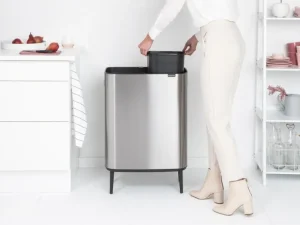 Brabantia Bo Touch Bin Hi, papperskorg, 2 x 30 l, matt stål