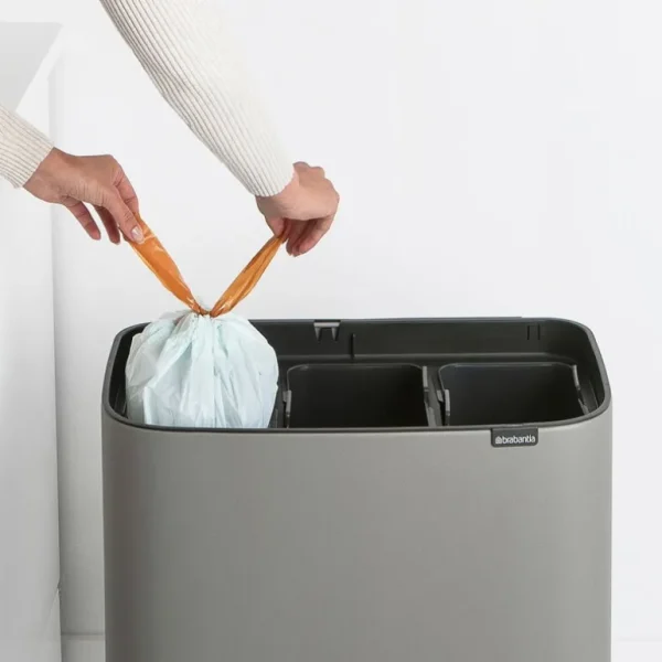 Brabantia Bo Touch Bin soptunna, 3 + 11 l, Sense of Luxury, grå