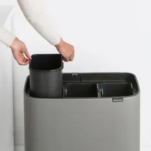 Brabantia Bo Touch Bin soptunna, 3 + 11 l, Sense of Luxury, grå