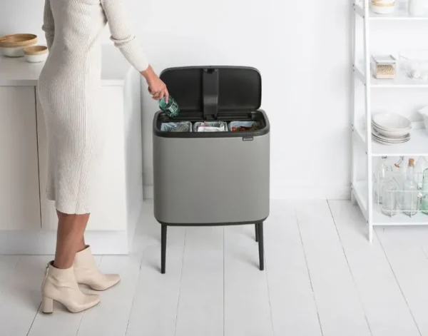 Brabantia Bo Touch Bin soptunna, 3 + 11 l, Sense of Luxury, grå