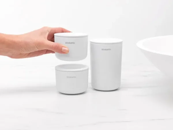 Brabantia ReNew förvaringsburkar, 3-pack, vita