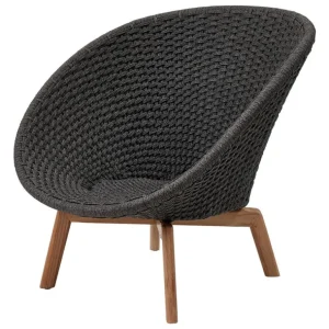 Cane-line Peacock loungefåtölj, teak - mörkgrå