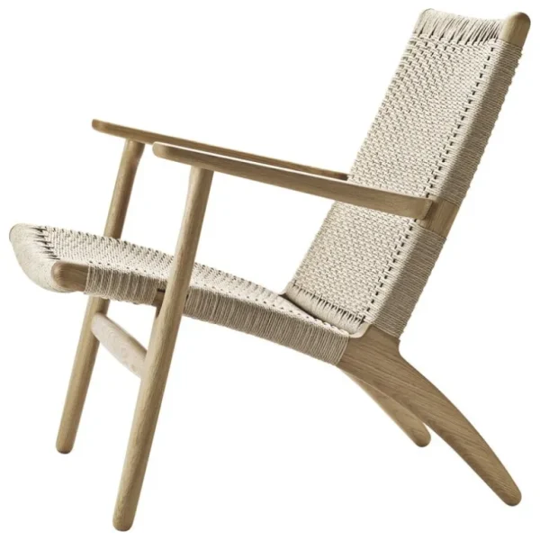 Carl Hansen & Søn CH25 lounge stol, vitoljad ek - naturlig snöre