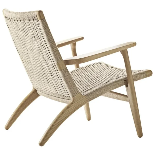 Carl Hansen & Søn CH25 lounge stol, vitoljad ek - naturlig snöre