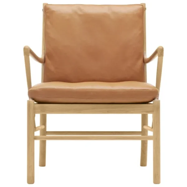 Carl Hansen & Søn OW149 Colonial loungefåtölj, oljad ek - cognac läder Sif 95