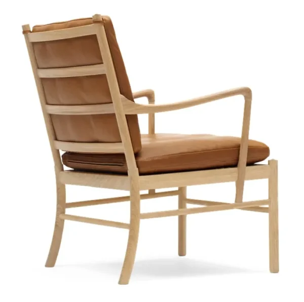 Carl Hansen & Søn OW149 Colonial loungefåtölj, oljad ek - cognac läder Sif 95