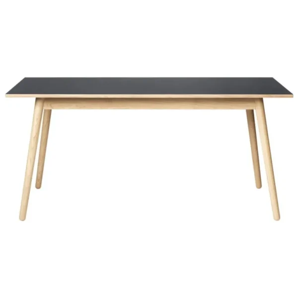 FDB Møbler C35B matbord, 160 x 82 cm, ek - svart linoleum