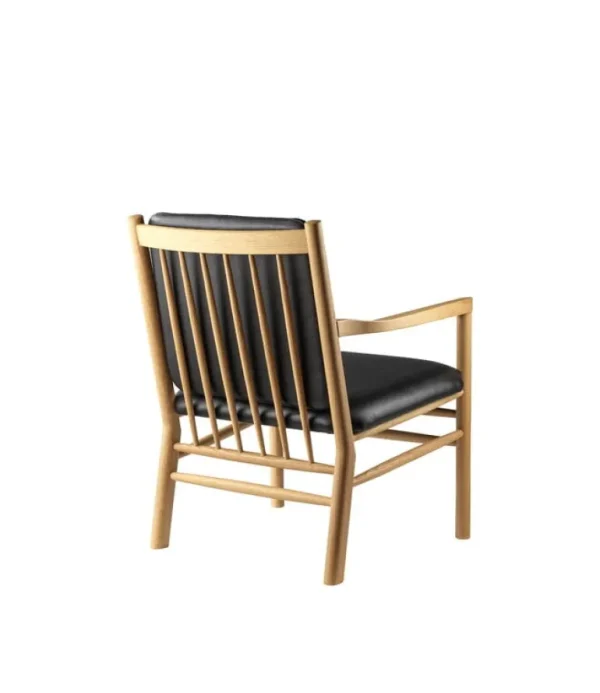FDB Møbler J147 lounge-stol, ek - svart läder