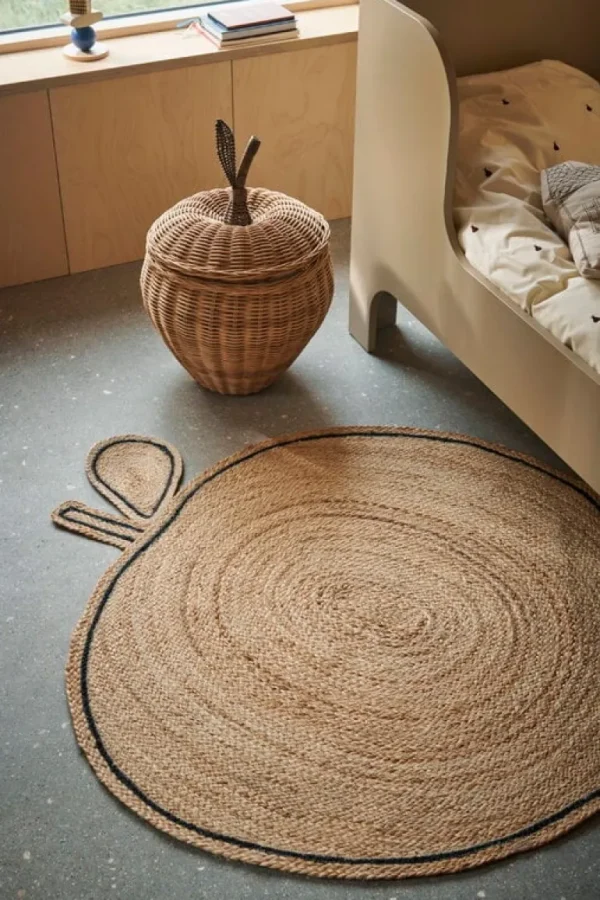 Barn ferm LIVING Apple vävd jute-matta, natur