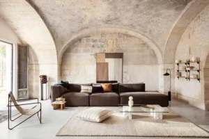 ferm LIVING Calm kudde, 40 x 90 cm, camel - svart