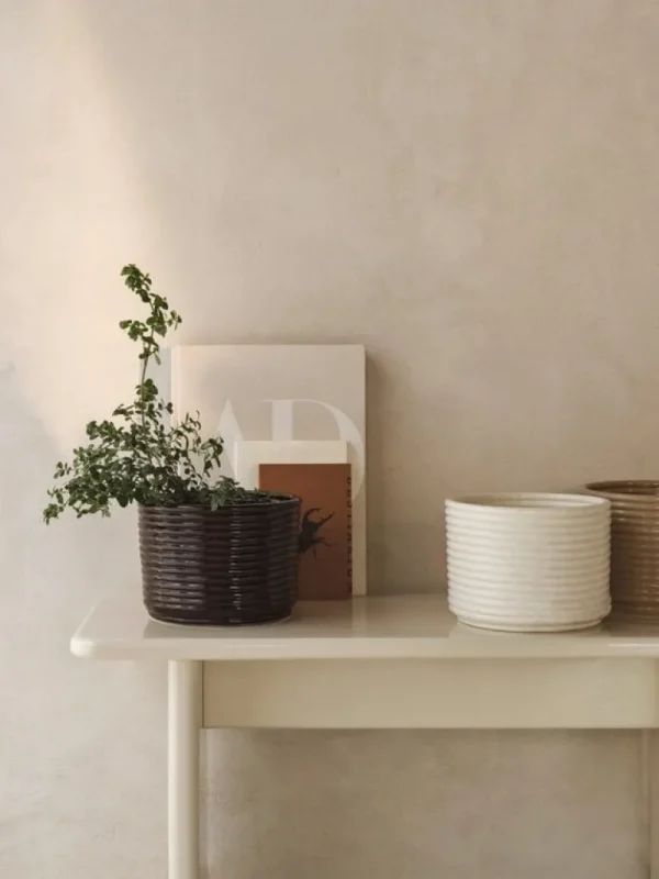 ferm LIVING Corduroy kruka, 20 cm, offwhite