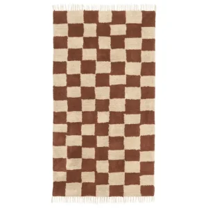 Barn ferm LIVING Mara Washable matta, 150 x 80 cm, rost - varm sand