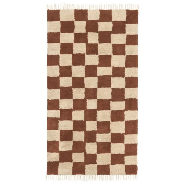 Barn ferm LIVING Mara Washable matta, 150 x 80 cm, rost - varm sand