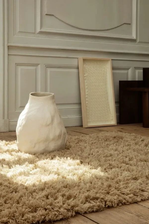 ferm LIVING Meadow high pile matta, liten, light sand