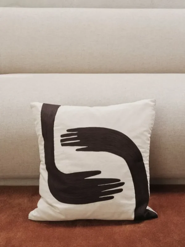 ferm LIVING Pose kuddfodral, 50 x 50 cm, kaffe - ofärgad