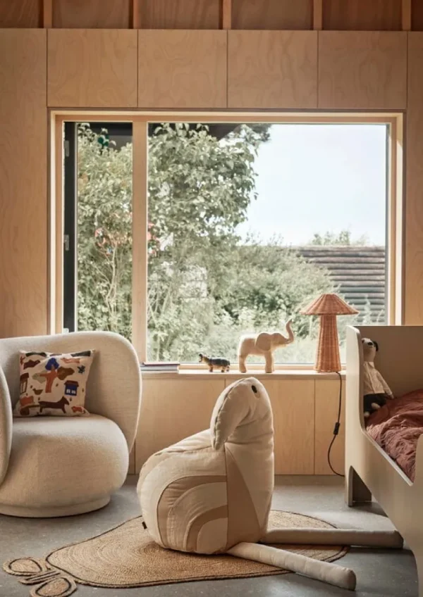 ferm LIVING Rico fåtölj, naturvit bouclé